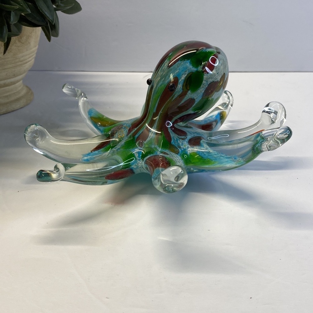 Murano Style GCA Art Glass Multi-Colored Octopus Figurine - Paperweight 1.5lbs - Picture 2 of 6